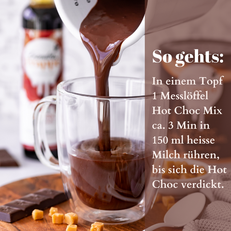 Anleitung zur Zubereitung einer Tasse Heisse Schokolade